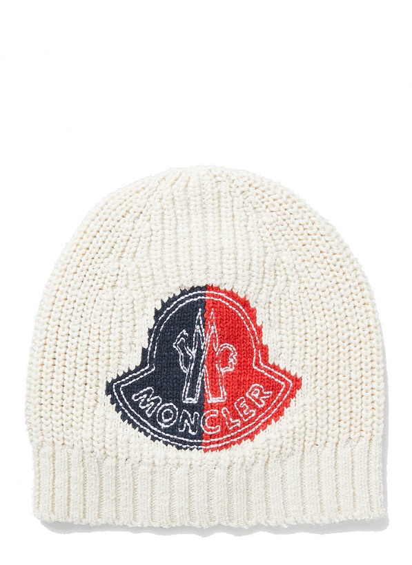 Photo: Knitted Logo Beanie Hat in White