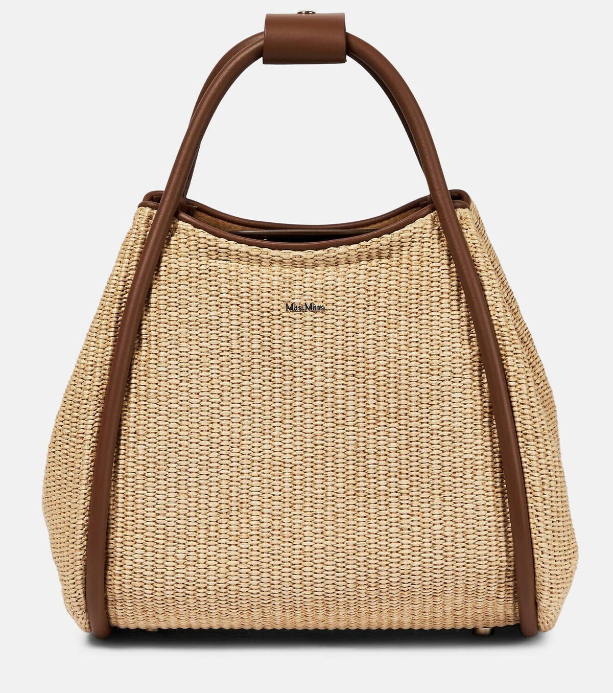 Max Mara - Marine raffia-effect tote bag Max Mara