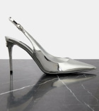 Dolce&Gabbana Lollo mirrored leather slingback pumps