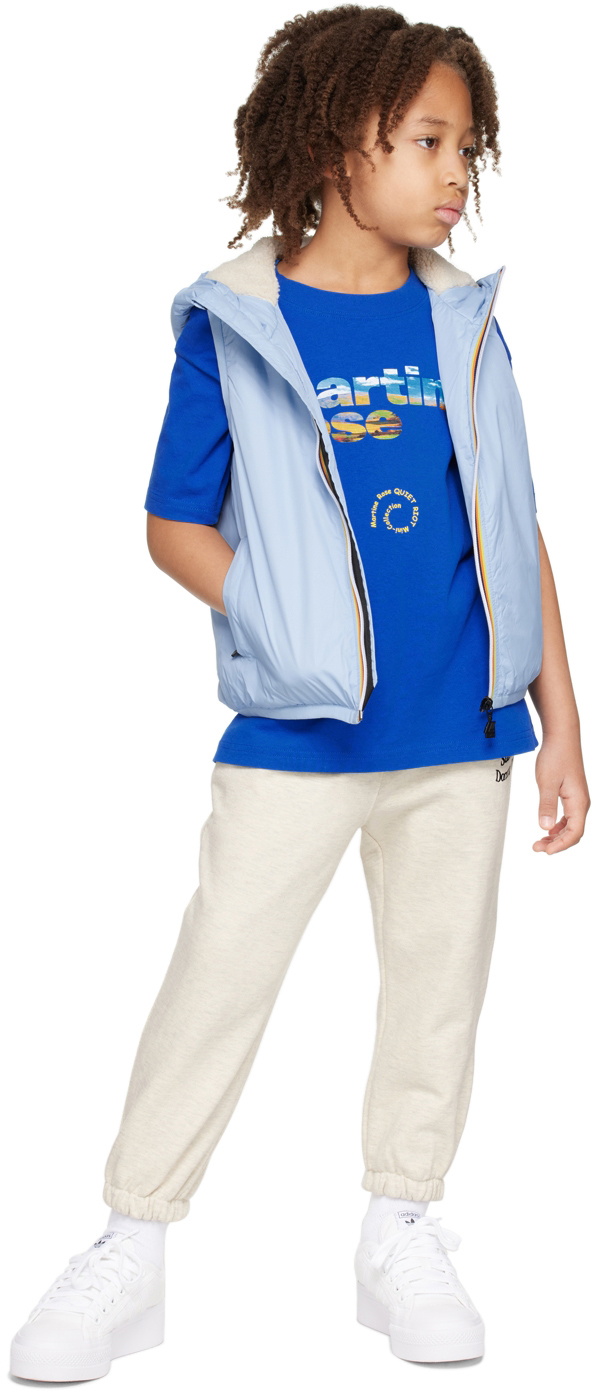K-Way Kids Purple & Off-White Paneled Lounge Pants
