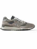 New Balance - 998 Core Rubber-Trimmed Leather, Mesh and Suede Sneakers - Gray