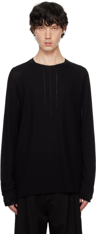 Photo: DEVOA Black Long Sleeve Knit T-shirt
