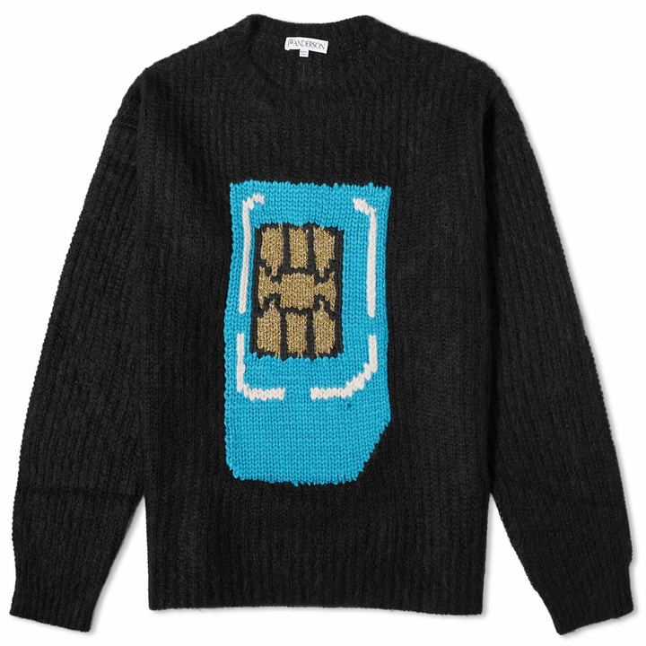 Photo: JW Anderson Men's Sim Card Crew Knit in Black