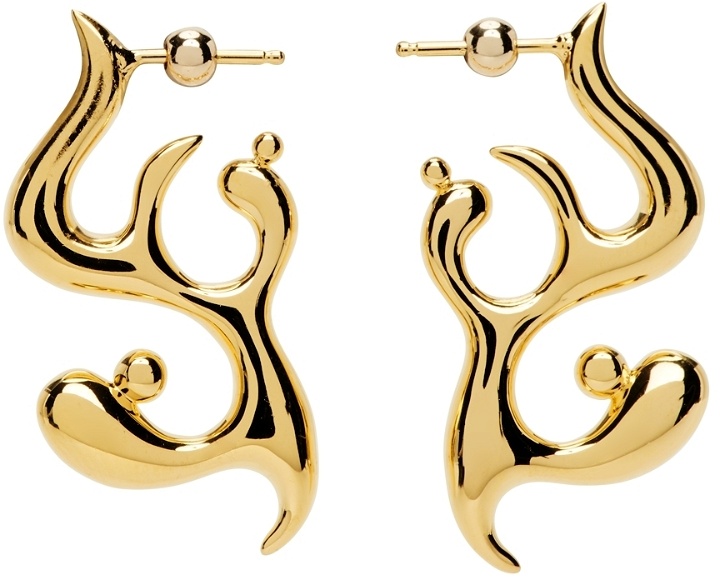 Photo: Hannah Jewett Gold Succulent Flame Earrings