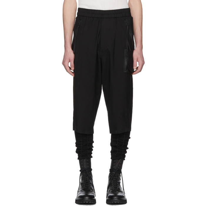 Photo: Julius Black Nylon and Cotton Cropped Trousers 