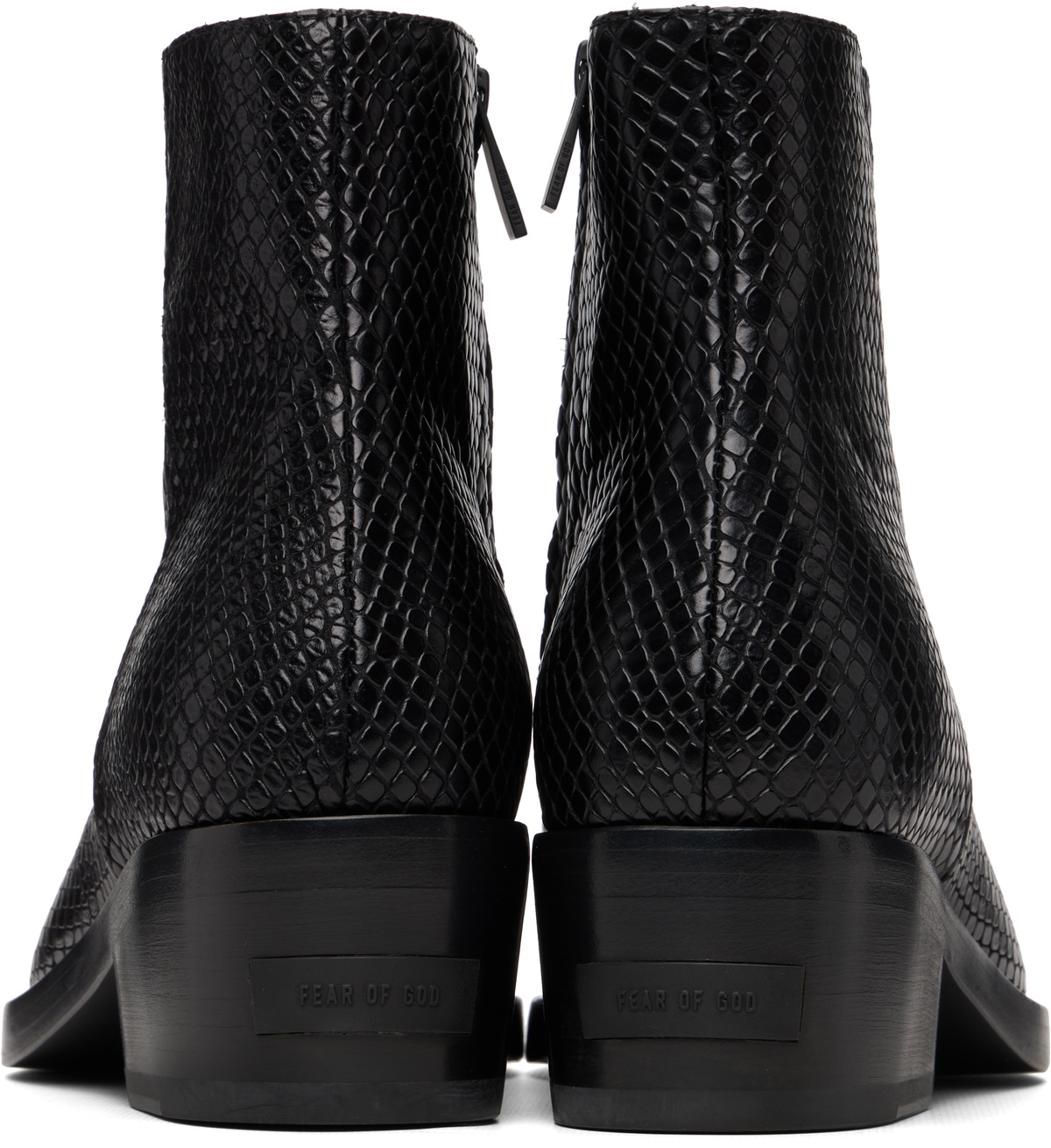 Fear of God Black Snakeskin-Embossed Santa Fe Boot