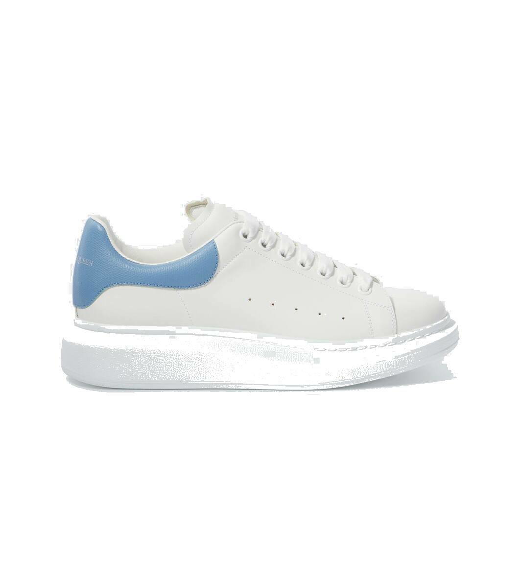 Alexander McQueen White & Blue Tread Slick Graffiti Sneakers 