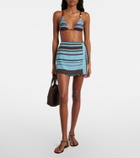 SIR Rioja striped silk crêpe wrap skirt