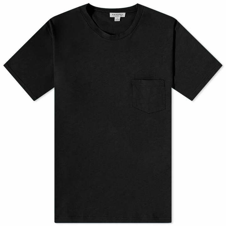 Photo: Sunspel Men's Riviera Pocket Crew Neck T-Shirt in Black