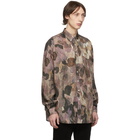 Schnaydermans Burgundy and Black Camo Oversized Shirt