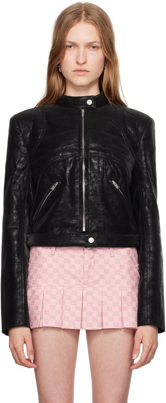 Photo: MISBHV Black Quilted Faux-Leather Jacket