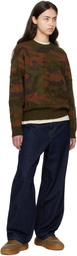 Dime Khaki & Brown Camo Chenille Knit Sweater