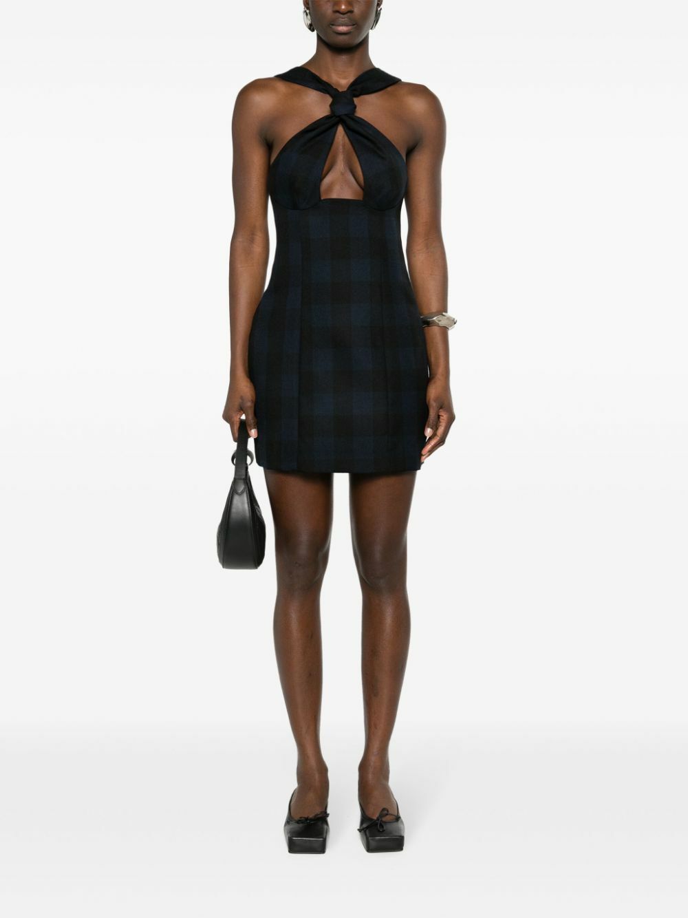 Sinead O'Dwyer Blue Tie Wool Minidress