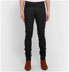 SAINT LAURENT - Skinny-Fit 15cm Hem Coated-Denim Jeans - Black