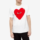 Comme des Garçons Play Men's Big Heart Logo T-Shirt in White/Red