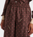 Valentino Printed silk twill palazzo pants