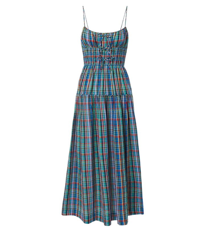 Photo: Dôen Brielle plaid cotton midi dress
