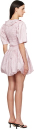 GANNI Pink Check Smock Minidress