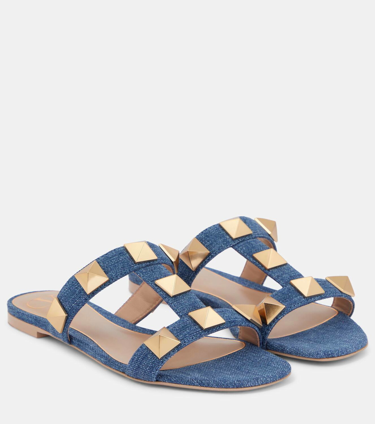 VALENTINO GARAVANI ◆ Roman Stud Denim Sandals Valentino Garavani Roman Stud denim sandals Valentino Garavani