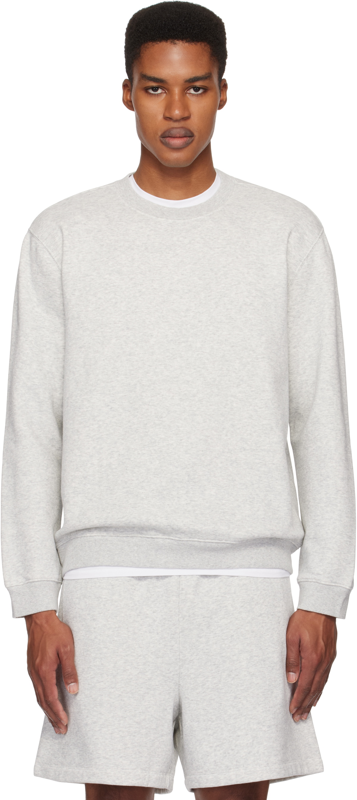 【週末限定値下】 SKIMS クルーネック スウェット SKIMS Gray Fleece Lounge Classic Crewneck Sweatshirt SKIMS