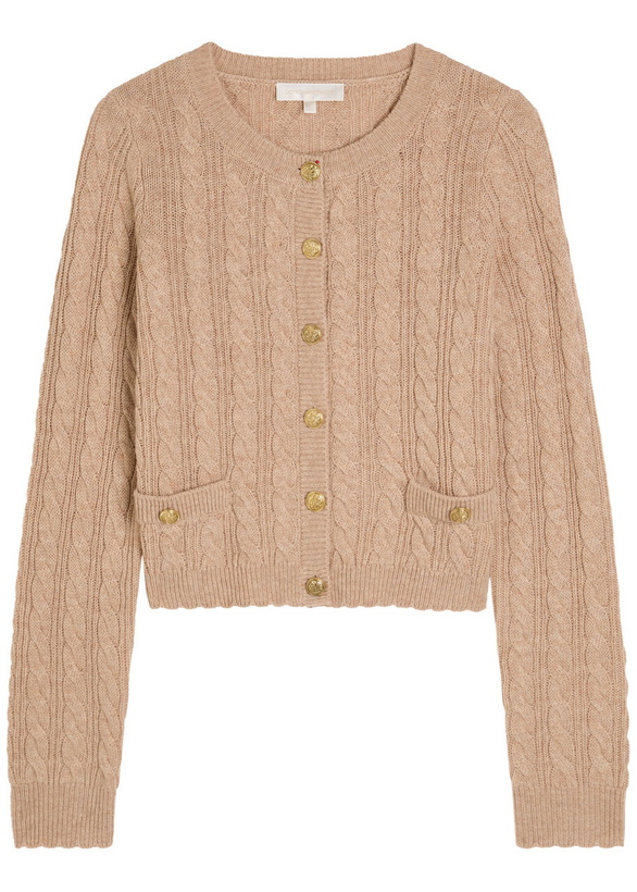 Photo: Loveshackfancy Eugenie Wool and Cashmere-blend Cardigan Light Brown