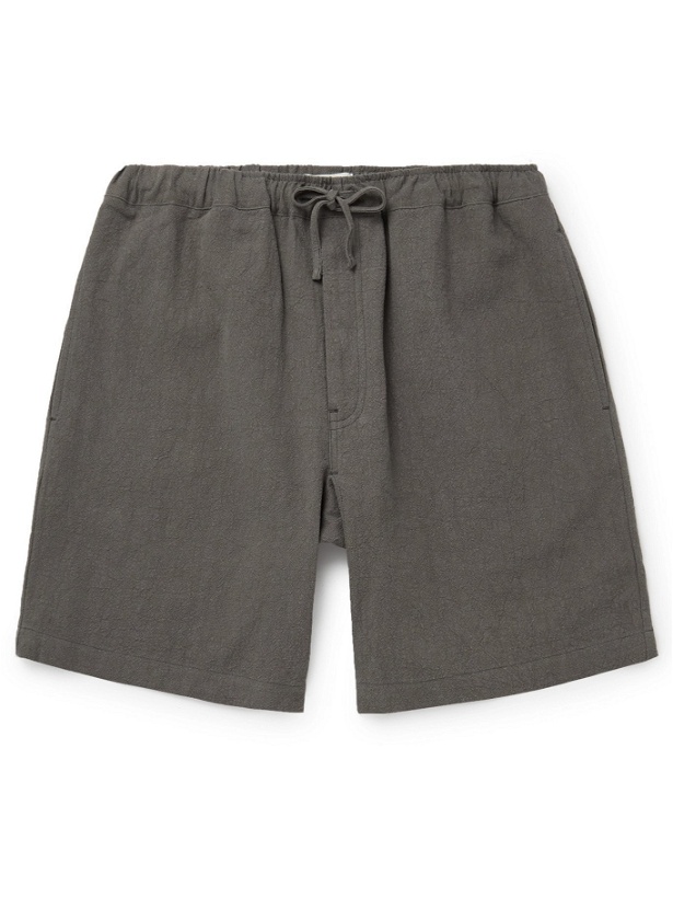Photo: Satta - Flow Cotton and Linen-Blend Drawstring Shorts - Gray - XL