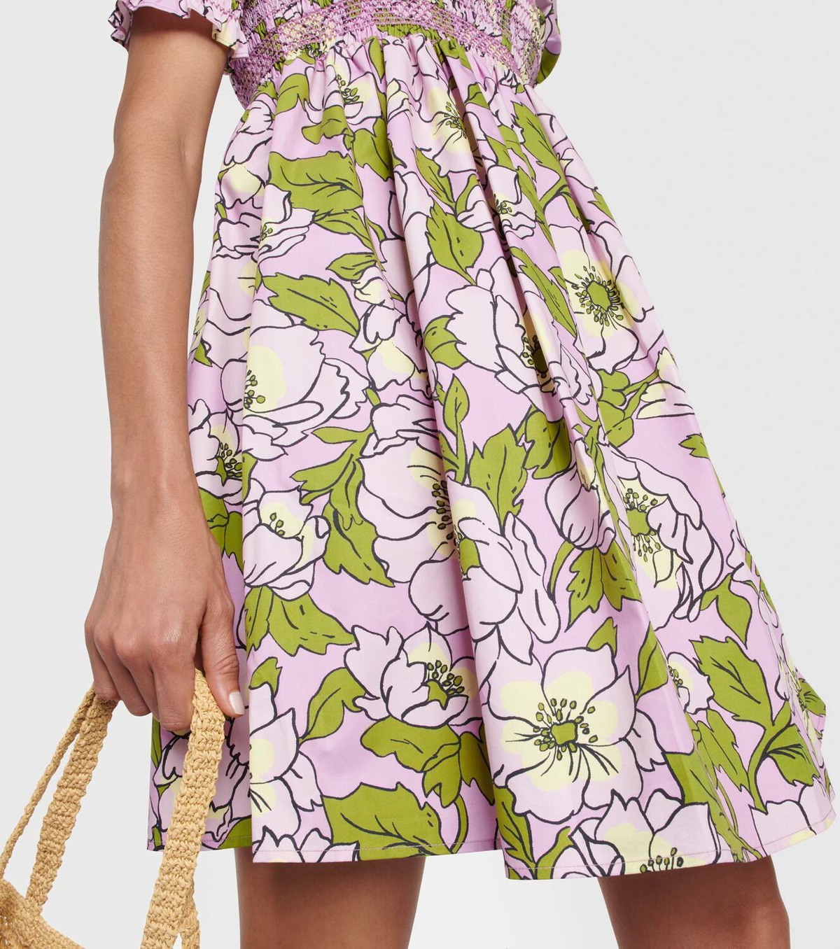 Tory Burch Floral smocked cotton minidress Tory Burch