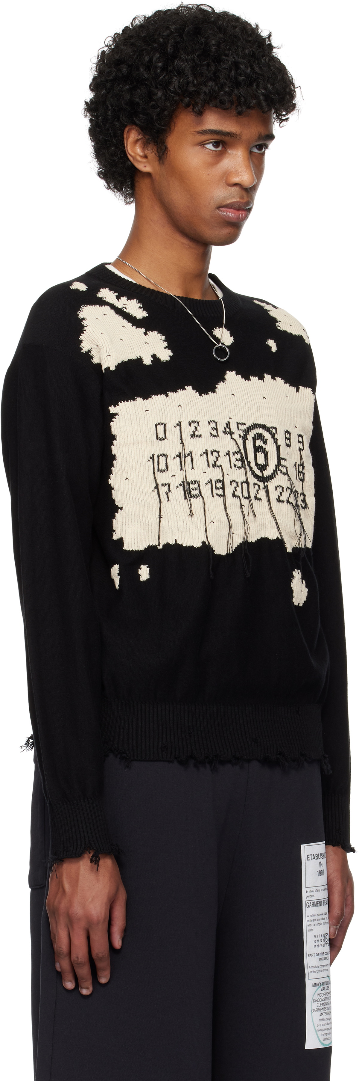 MM6 Maison Margiela Black Crewneck Sweater MM6 Maison Margiela