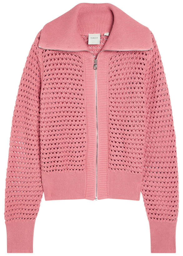 Photo: Varley Eloise Open-knit Cotton Sweatshirt Light Pink
