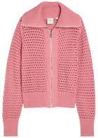 Varley Eloise Open-knit Cotton Sweatshirt Light Pink