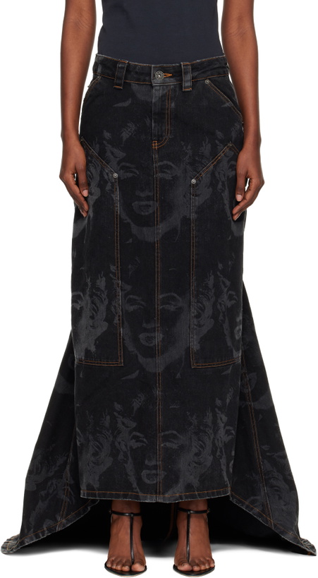 Photo: VAQUERA Black Prom Denim Maxi Skirt