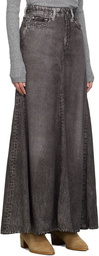 rag & bone Gray Trompe L'oeil Midi Skirt