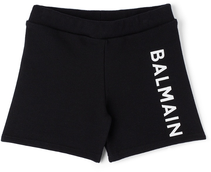 Photo: Balmain Baby Black Side Logo Bermuda Shorts