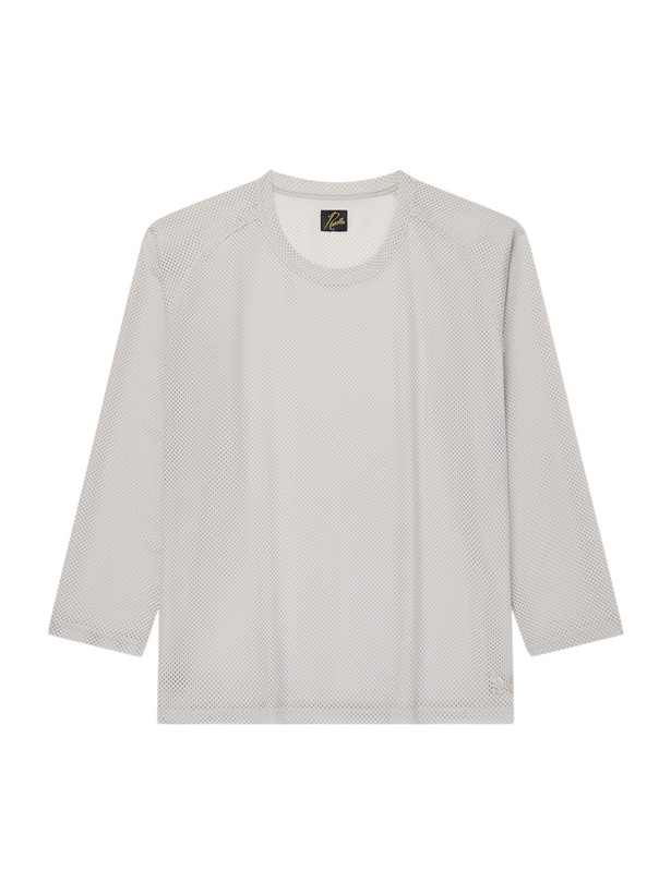 Photo: Needles - U-Neck Raschel Lace T-Shirt - Gray