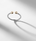 David Yurman Cable Open sterling silver and 14kt gold ring with diamonds