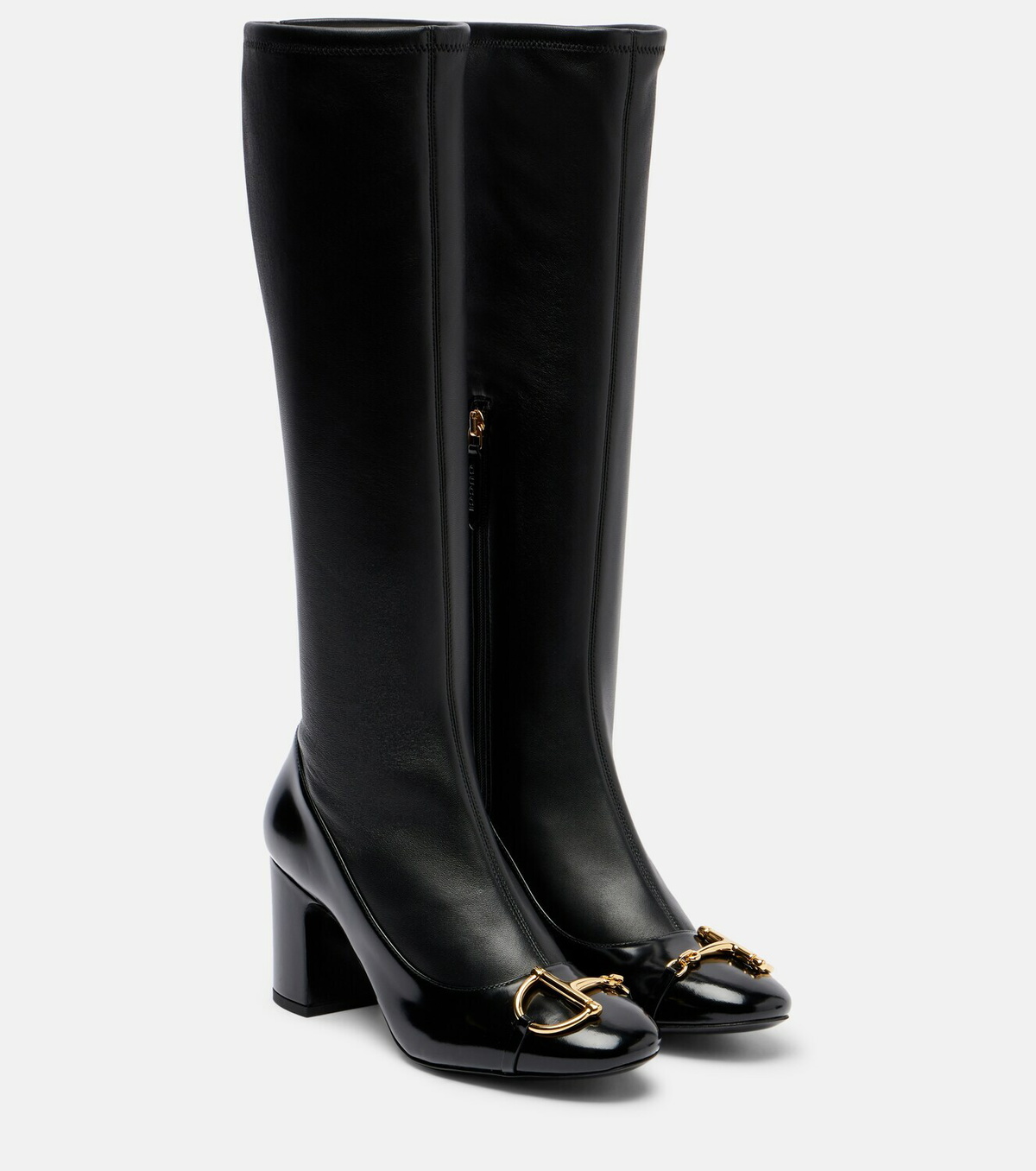 Gucci Alfa Horsebit 75 leather knee-high boots