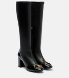 Gucci Alfa Horsebit 75 leather knee-high boots