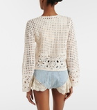 Frame Crochet denim shorts