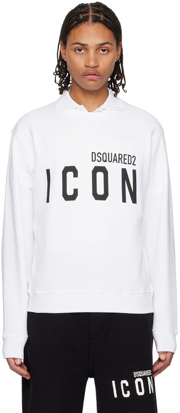 Photo: Dsquared2 White 'Icon' Sweatshirt