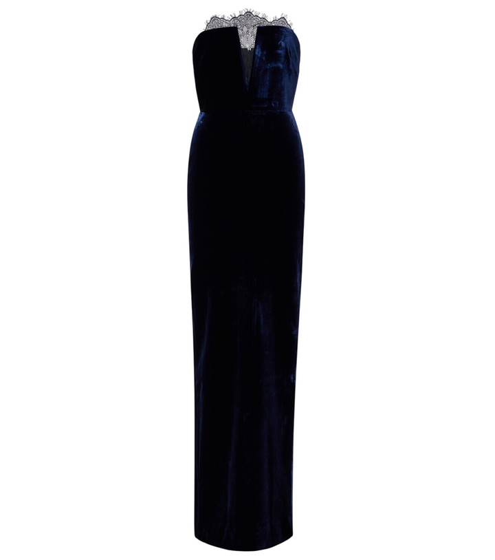 Photo: Roland Mouret Lace-trimmed velvet corset gown