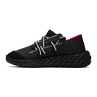 Giuseppe Zanotti Black and Red Leather Urchin Sneakers