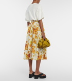 Dries Van Noten - Floral seersucker midi skirt