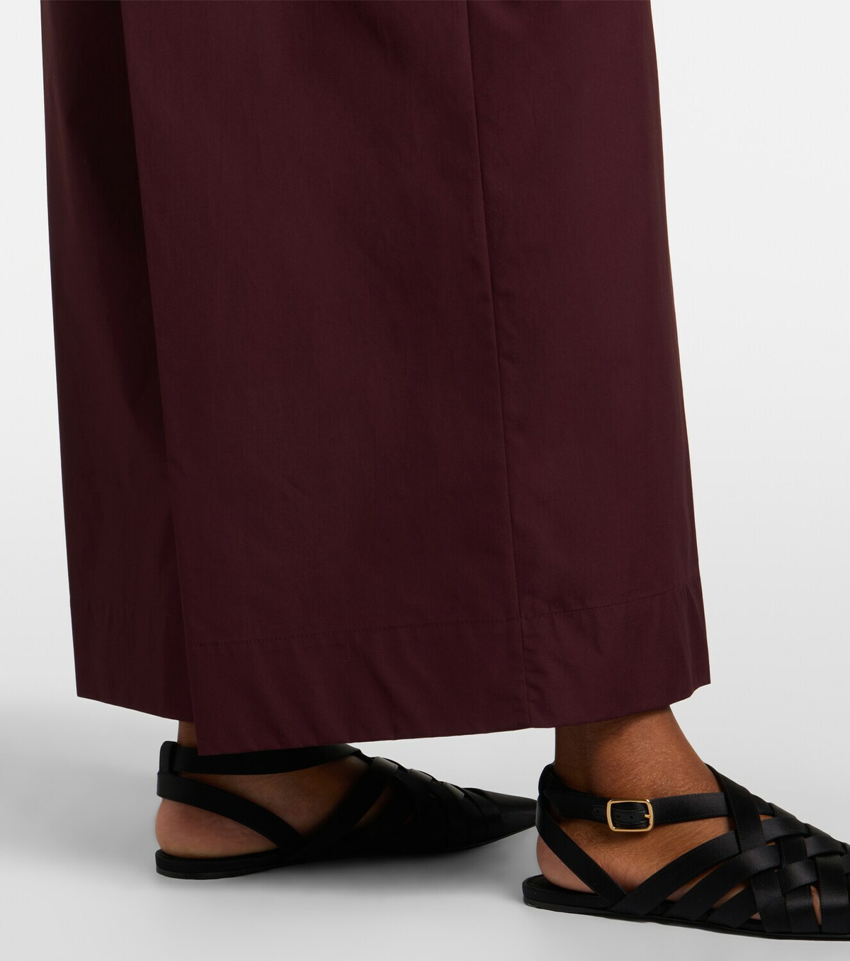 'S Max Mara Cropped cotton poplin wide-leg pants