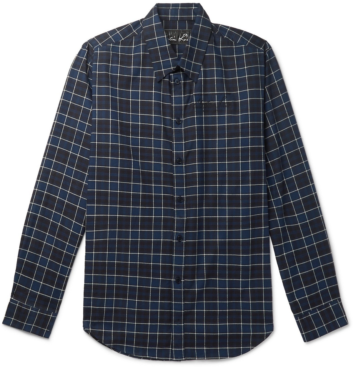Photo: Martine Rose - Checked Cotton-Flannel Shirt - Blue