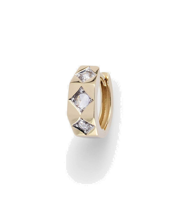 Photo: Marie Lichtenberg Ecrou Small 18kt gold single hoop earring with diamonds