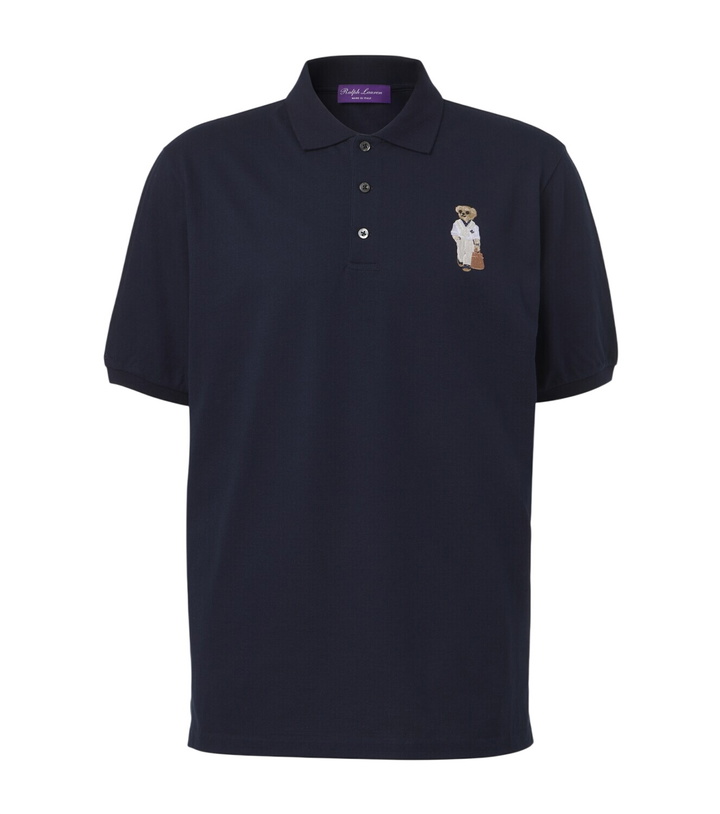 Photo: Ralph Lauren Purple Label Embroidered cotton and cashmere polo shirt