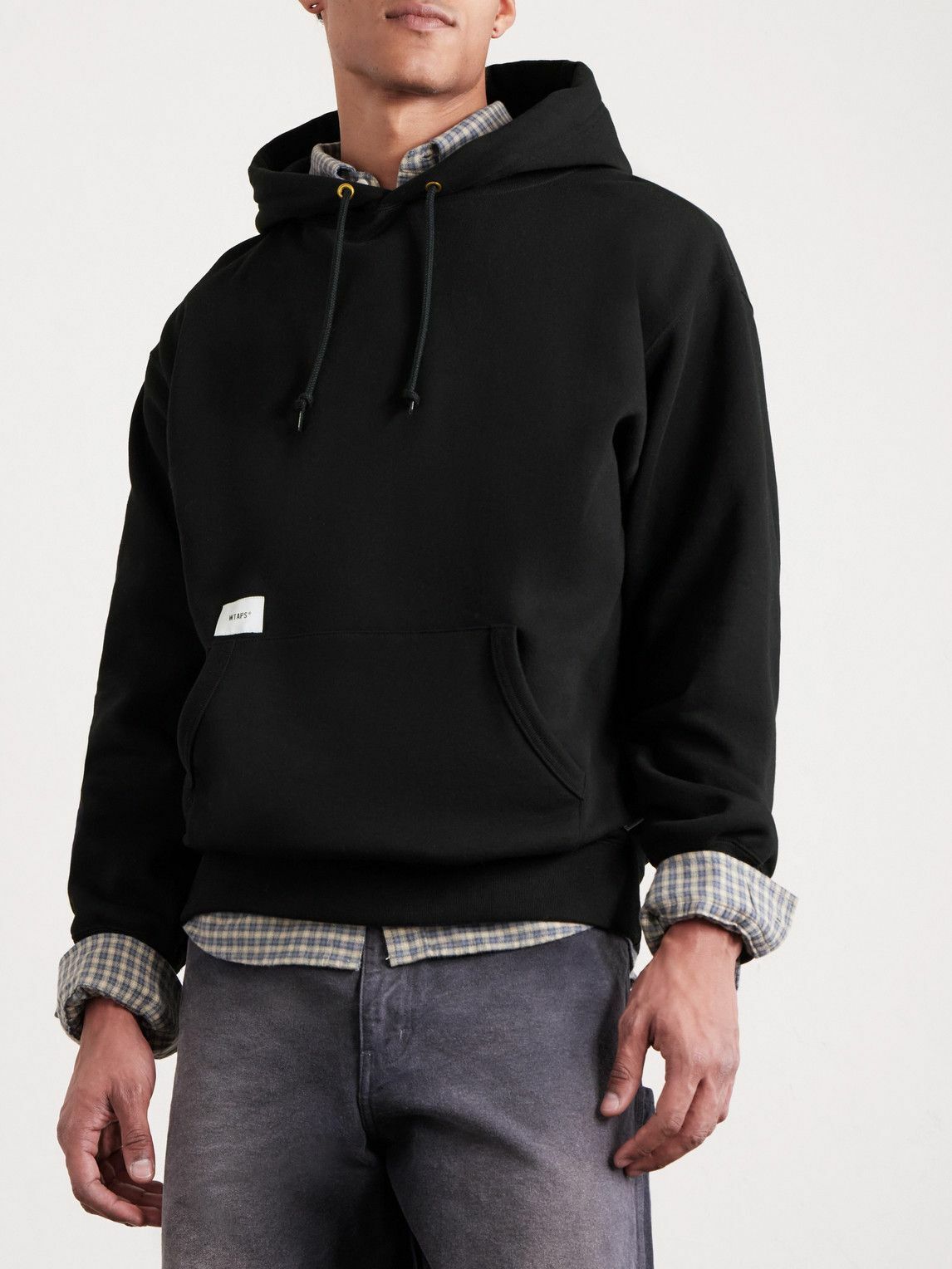 WTAPS - Aon Logo-Appliquéd Cotton-Jersey Hoodie - Black