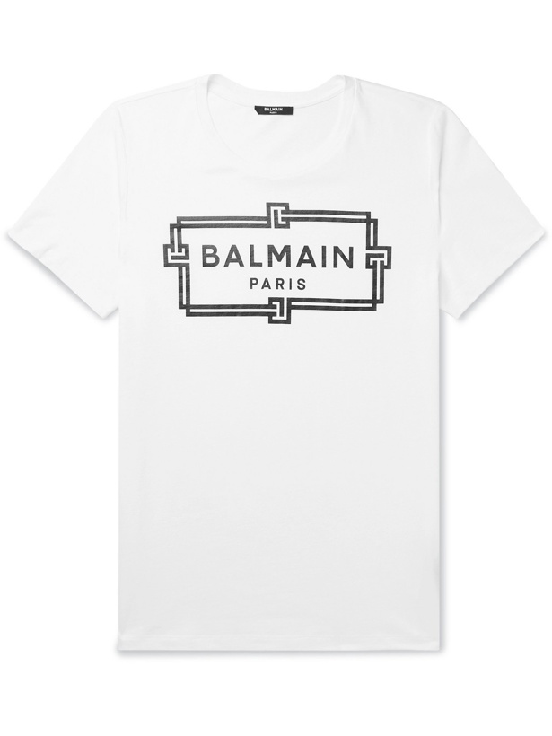 Photo: BALMAIN - Slim-Fit Logo-Print Cotton-Jersey T-Shirt - White - XS