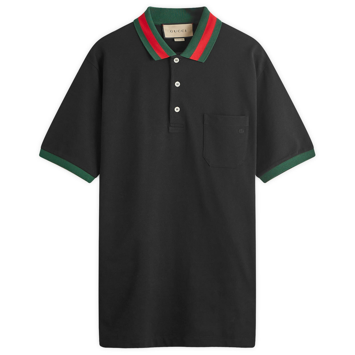 Gucci Men's GRG Collar Polo in Black