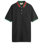 Gucci Men's GRG Collar Polo in Black